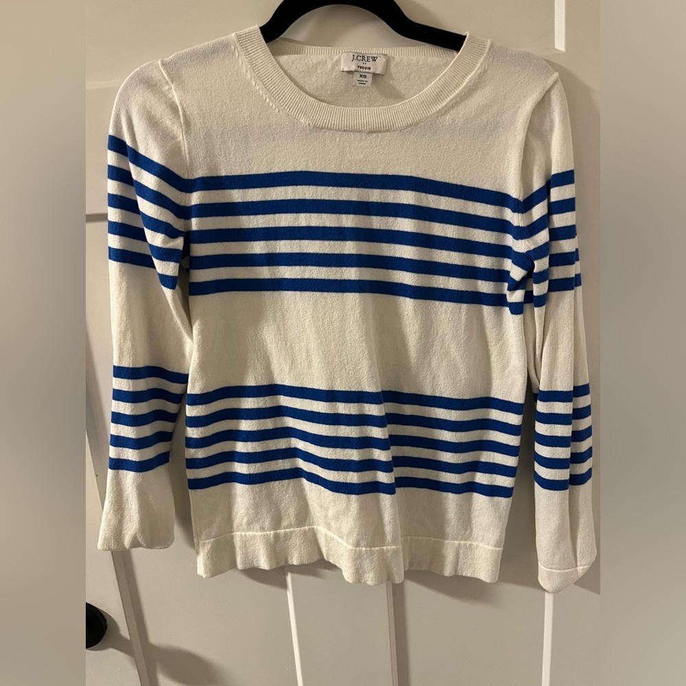 Blue and white teddy sweater